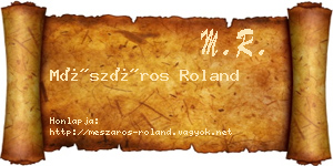 Mészáros Roland névjegykártya