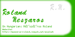 roland meszaros business card